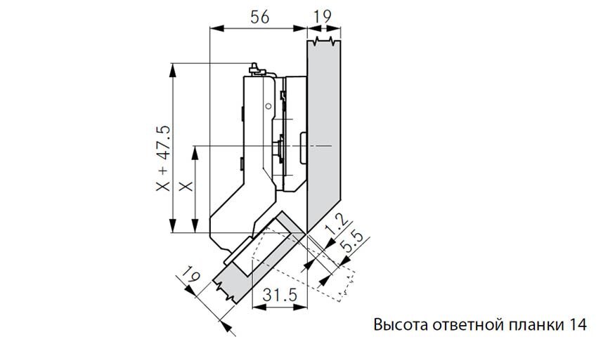 Петля 135 градусов угловой шкаф схема