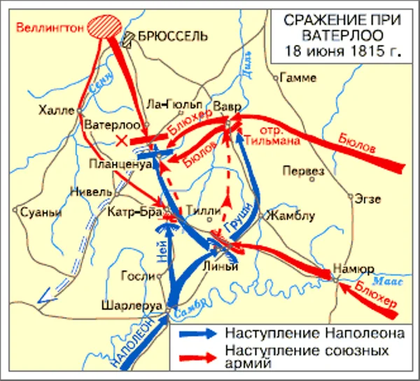 Битва при ватерлоо карта