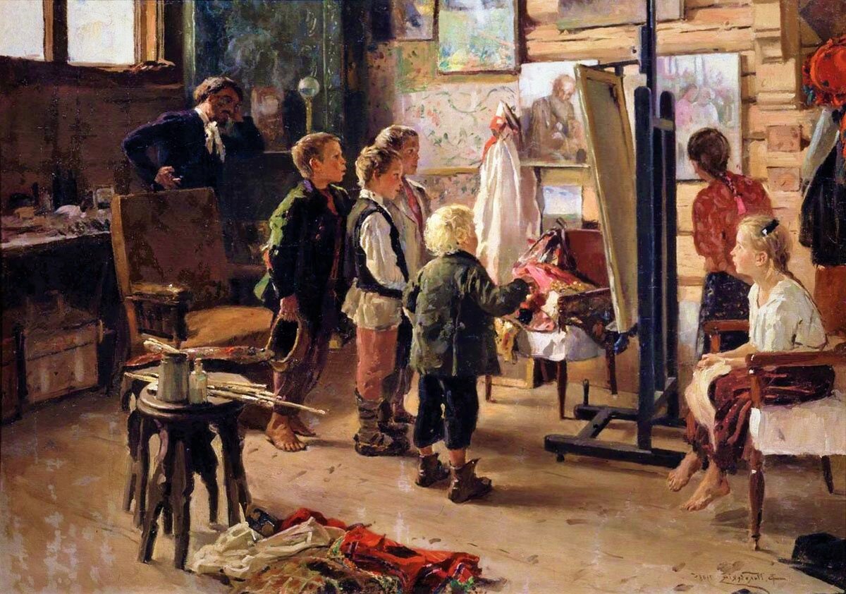Картина художник и модель