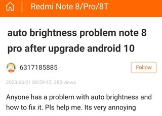 В последнее время всё больше жалоб на проблемы с автояркостью поступает от владельцев Redmi Note 8 Pro При этом пользователи жалуются как на нестабильную работу автояркости, так и на то, что параметр-2-2