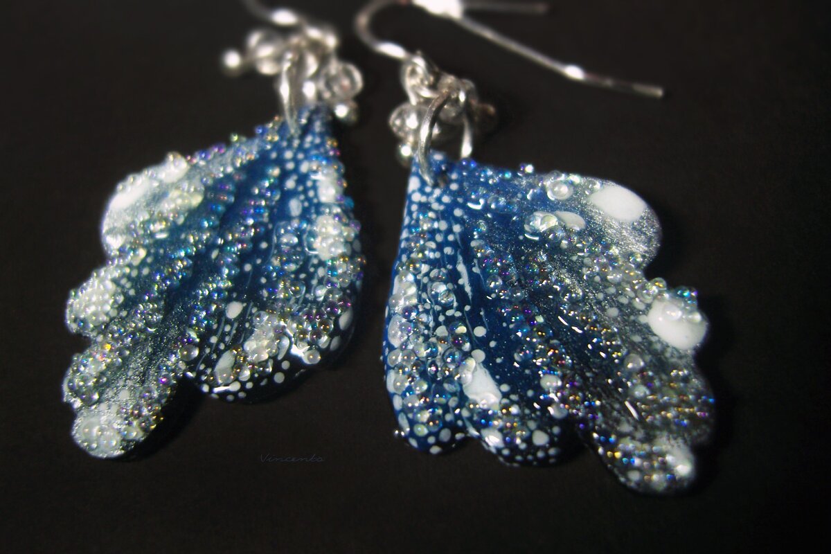 Серьги "Крылышки Атлуа, феи мятежных северных ветров"