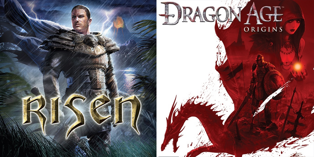 Ключевые арт обложек Risen и Dragon Age: Origins