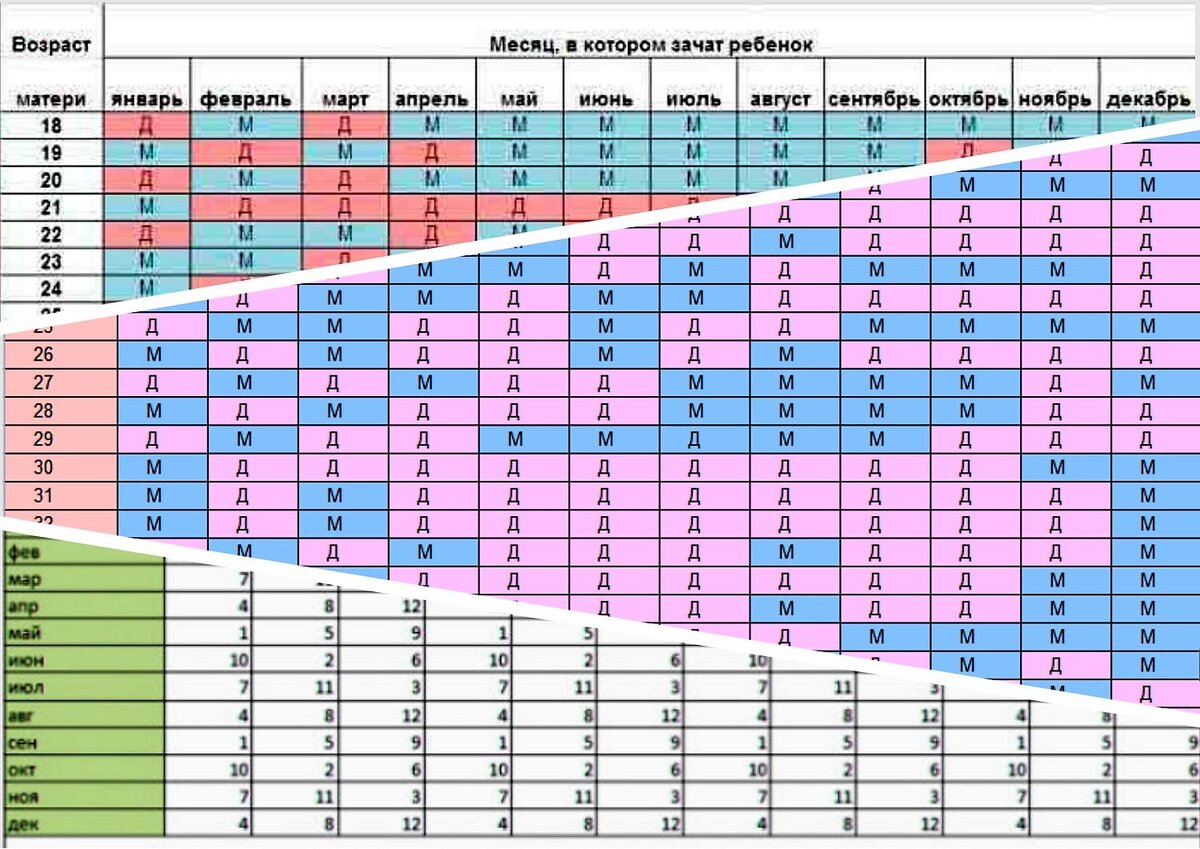 Календарь зачатия пола ребенка рассчитать
