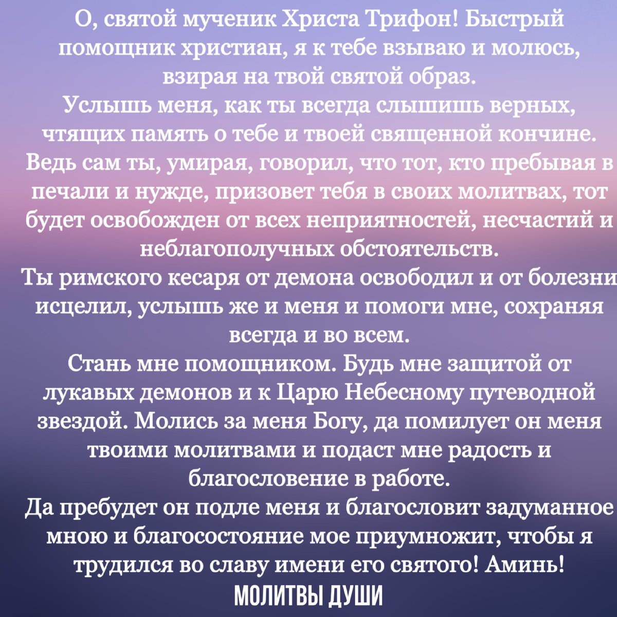 Православная молитва от трудностей и неприятностей на работе святому  Трифону | Молитвы души | Дзен