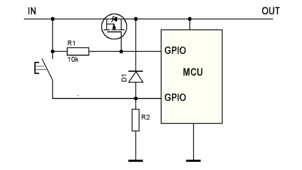 Электронная схема кнопки. Схема кнопочного переключателя на транзисторе. Транзисторный выключатель схема. Схема выключателя на вкл и выкл. Электронный выключатель питания схема.