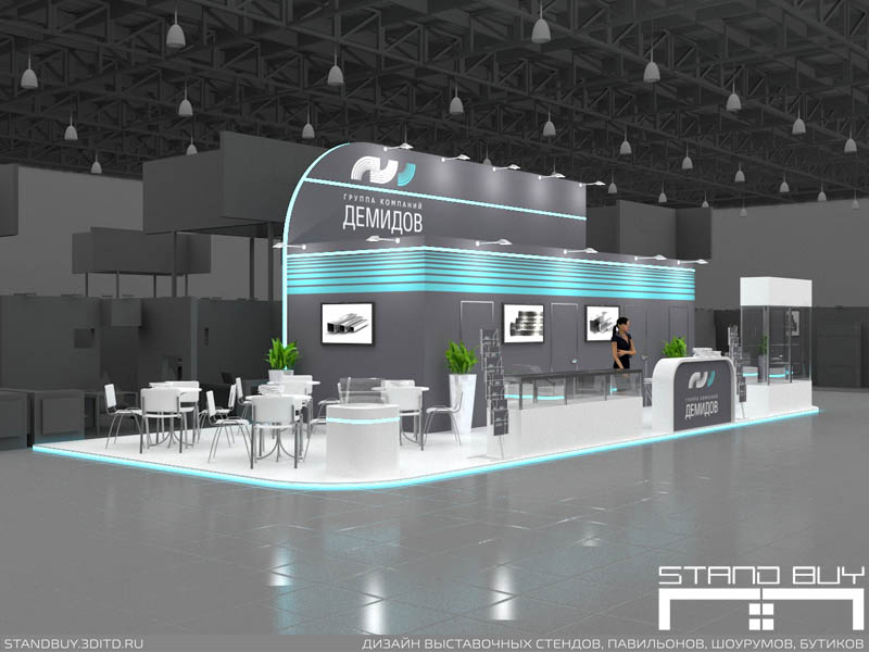 Проект выставочного стенда группы компаний "Демидов". Архитектор - Павел Сапов.