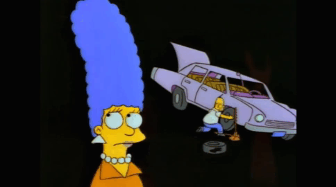 Мардж размышляет, почему Гомер задерживается //Симпсоны (The Simpsons), s03e08 © 20th Century Fox Film Corporation