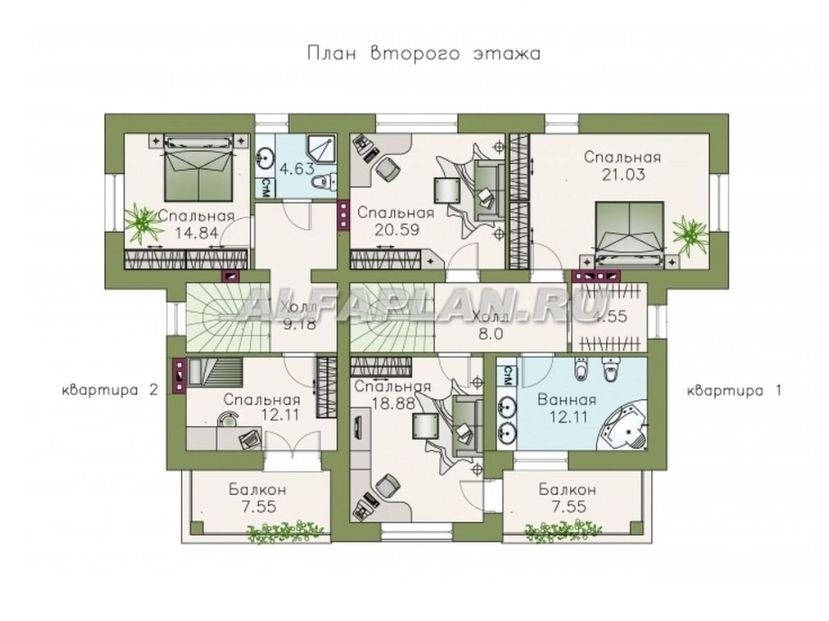 Планировка дома "Родное сердце" 130А, 278 м2