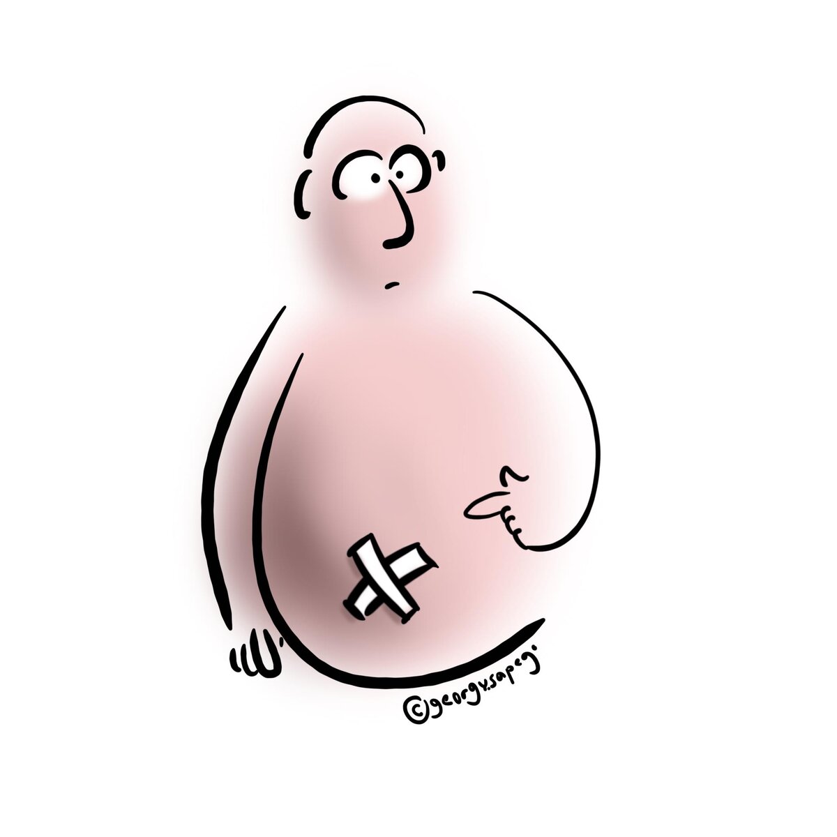 Заклеенный пупок