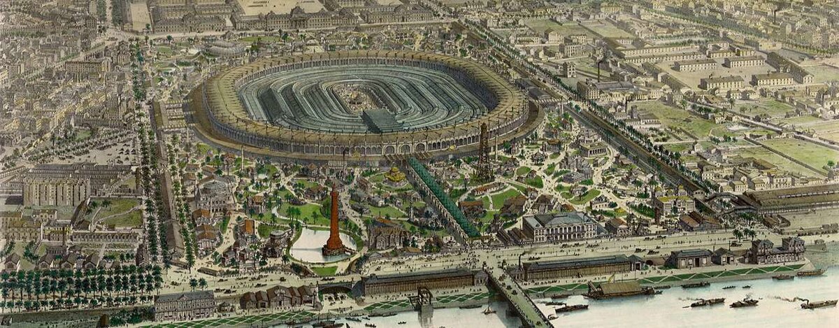 Здание павильонов Всемирной выставки в Париже на Марсовом поле, 1867 г.