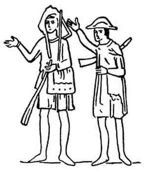 Изображение пастухов из часовни в Знойме. 