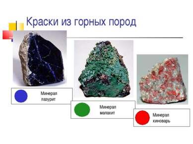 Минеральные пигменты: лазурит, малахит, киноварь