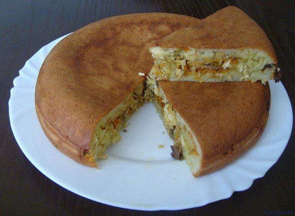 Заливной пирог с курицей и грибами - пошаговый рецепт с фото на вороковский.рф