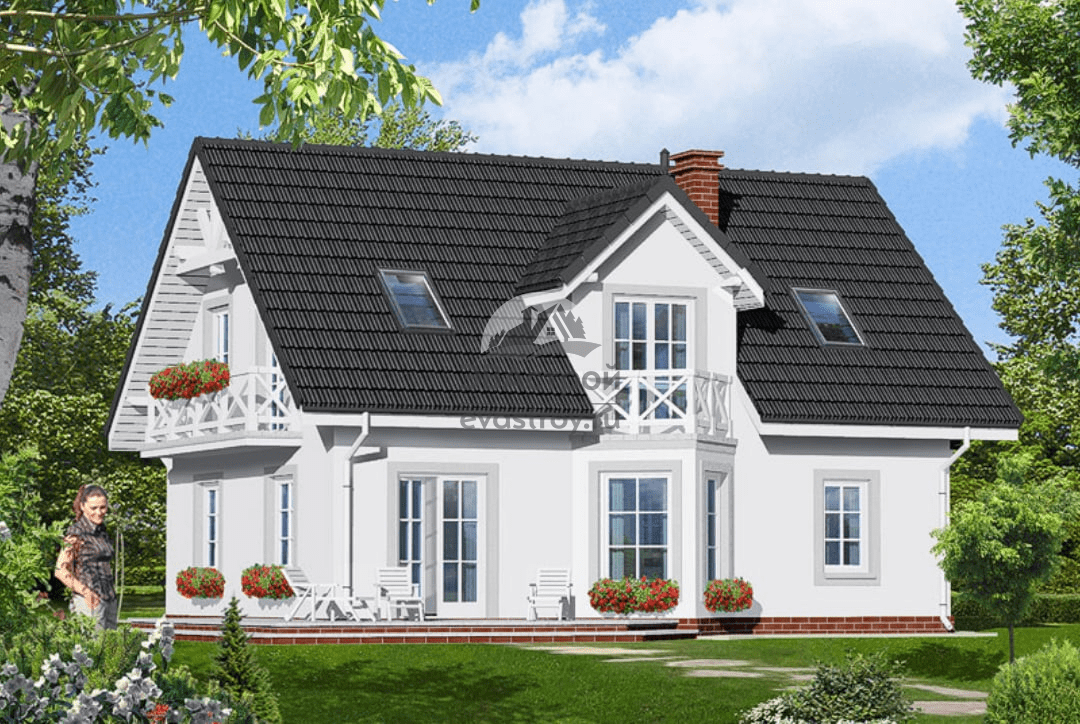 Проект двухэтажного дома 138.5 м2 из керамоблоков с мансардой - KA-4