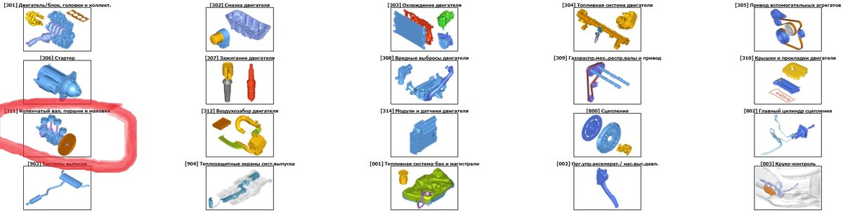 Оригинальный каталог ,как видите в каталоге выделили красным расположение поршневой,но по факту...