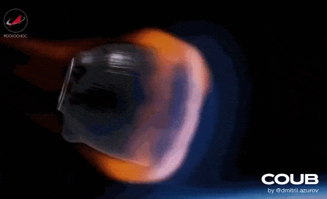 Вход спускаемого аппарата в атмосферу.