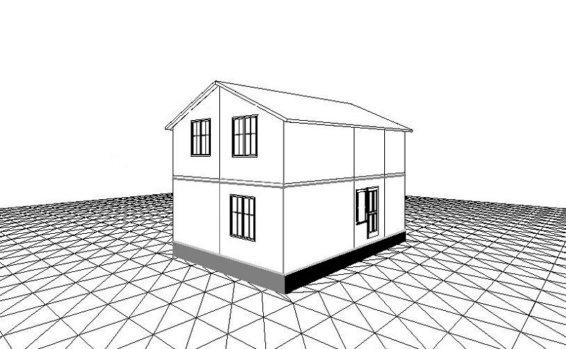 Вид двухэтажного дома