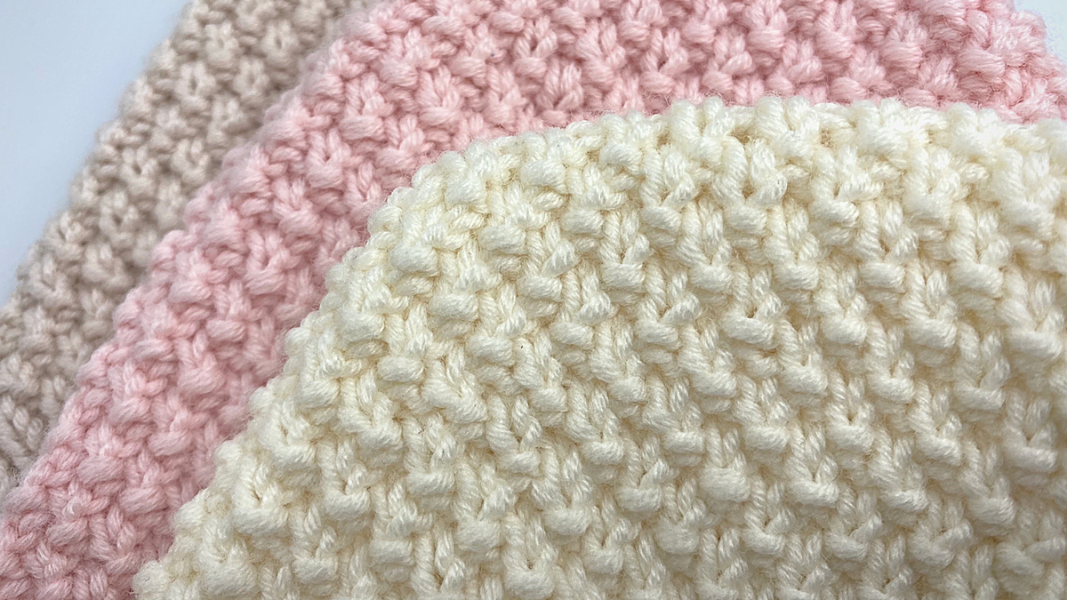 Узор спицами "Двойной жемчуг"