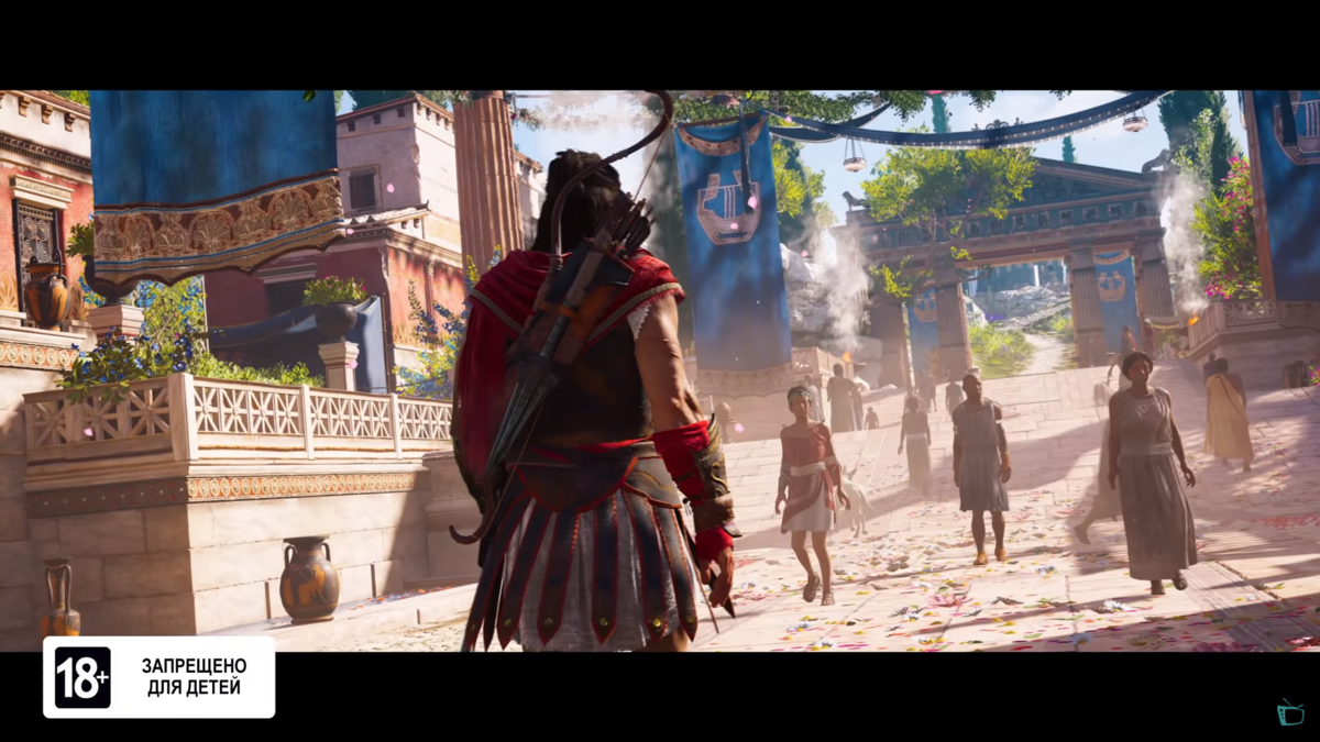 Assassin's Creed Odyssey кадр из трейлера игры.