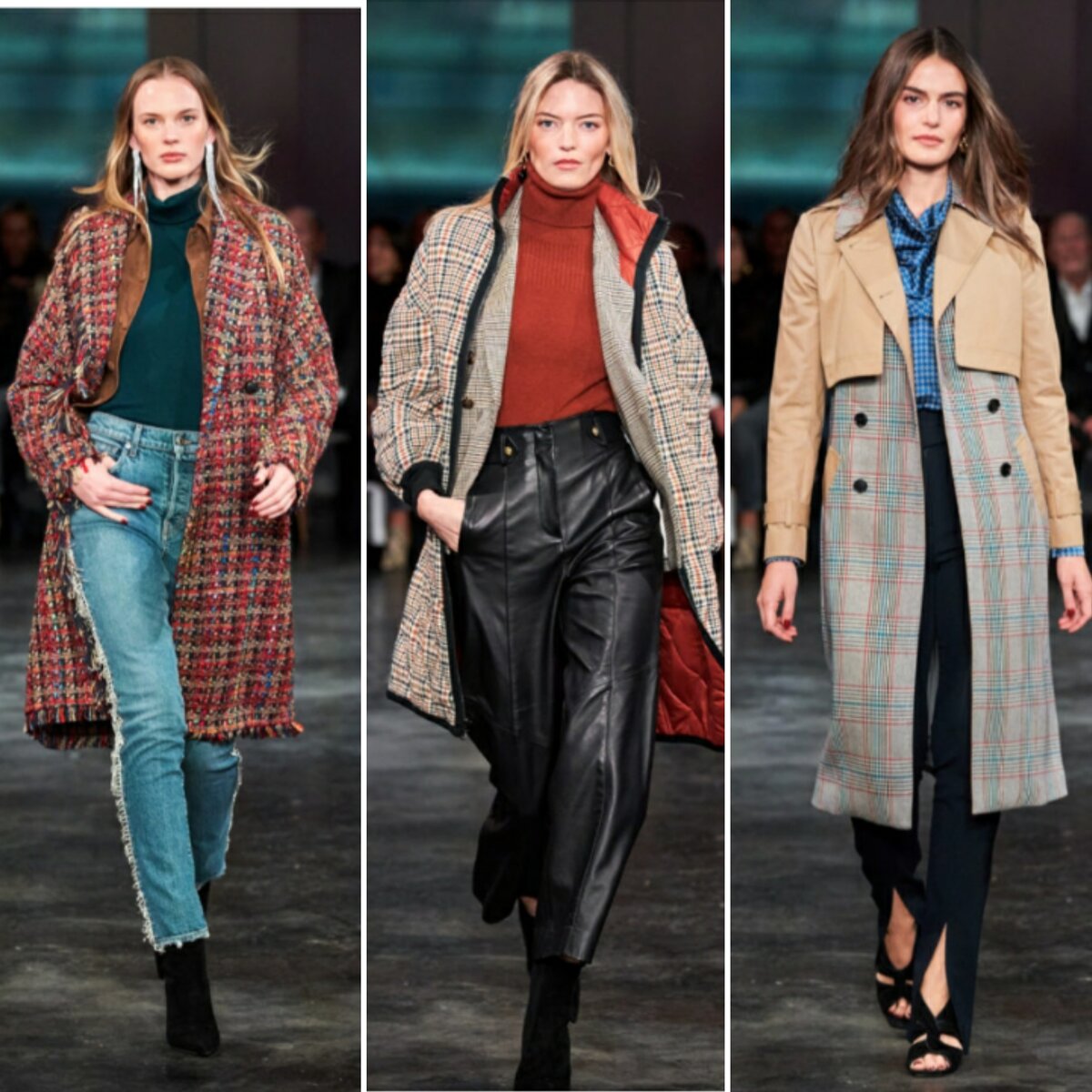 Пальто, стёганое пальто и тренч.