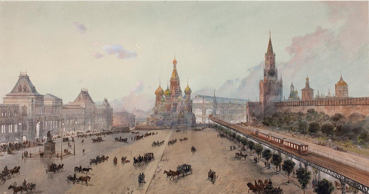 Центральный вокзал метрополитена. Красная площадь, 1902 год. Проект Балинского и Кнорре. Источник: mos.ru