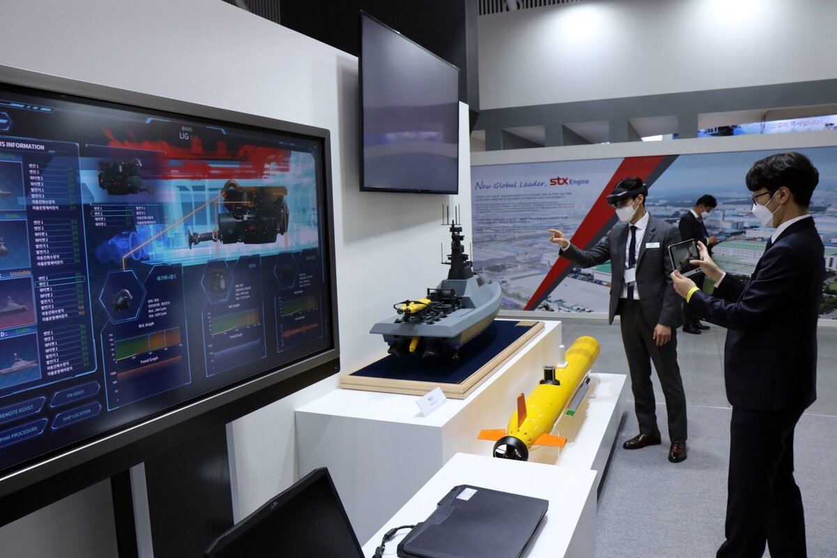 LIG  Nex1 демонстрирует новые технологии на выставке Korea Ocean Expo 2020,  которая открылась в среду в Songdo Convensia в Инчхоне. (LIG Nex1)