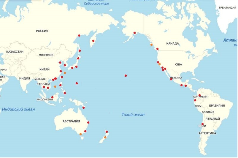 Тихоокеанские страны карта