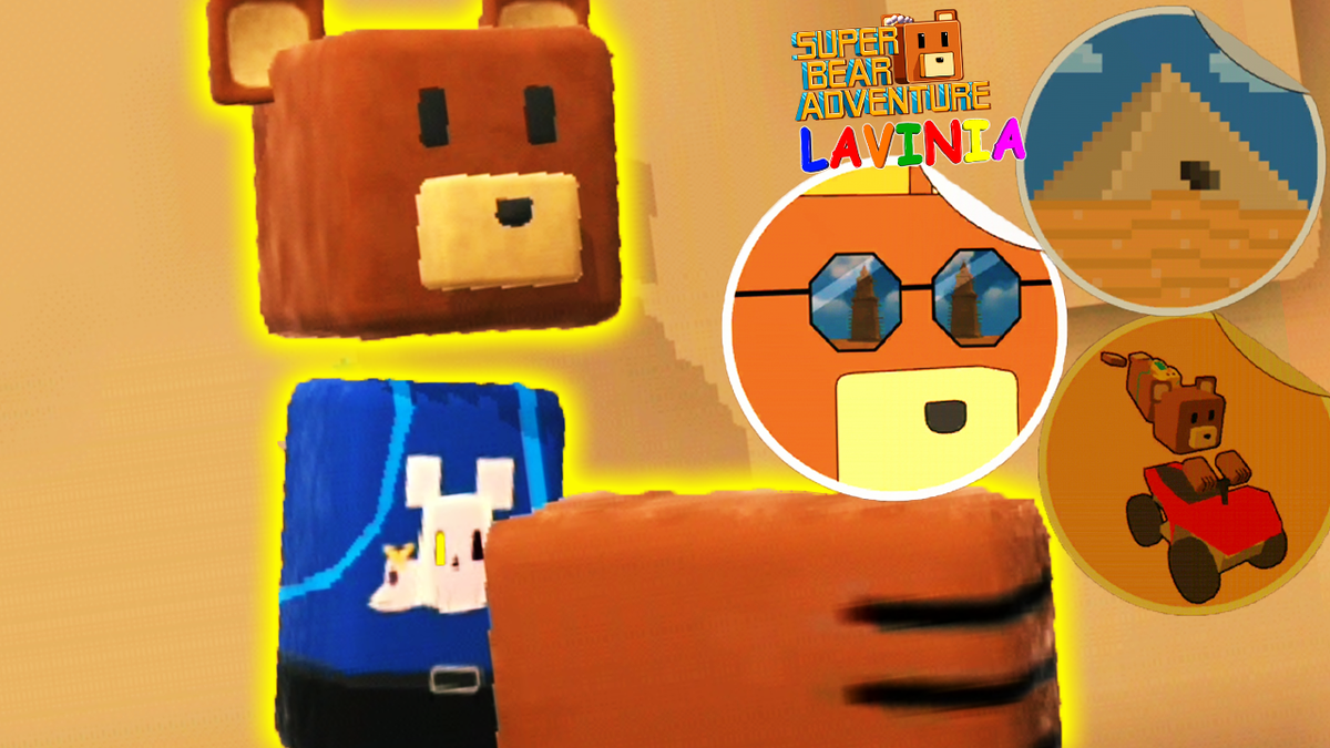 Super bear adventure где медведи. Super Bear Adventure Стикеры в пустыне. Супер Беар адвенчер обновление. Супер Bear Adventure наклейки. Super Bear Adventure пасхалки.