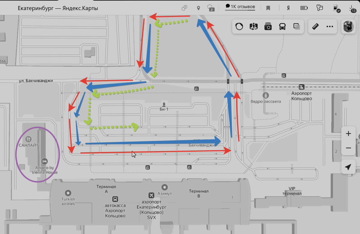 маршруты по парковки! 