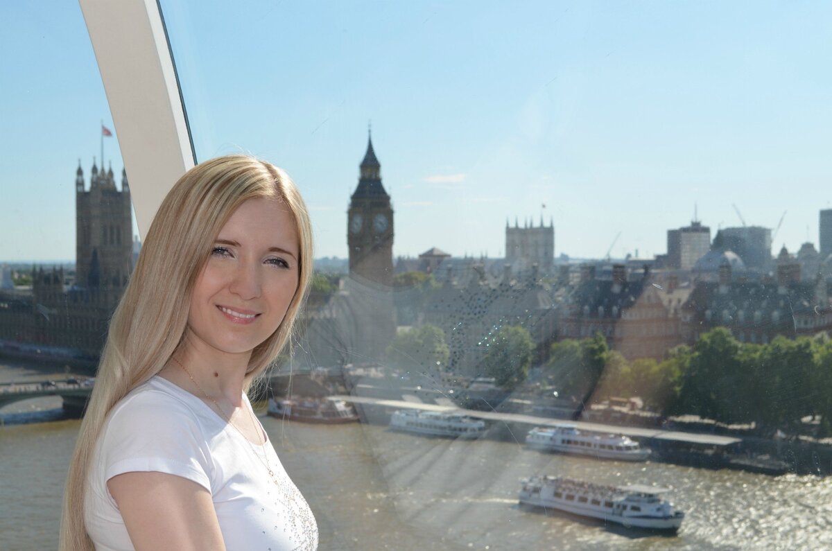 Я на колесе обозрения в Лондоне, 2014 год. Фото автора.