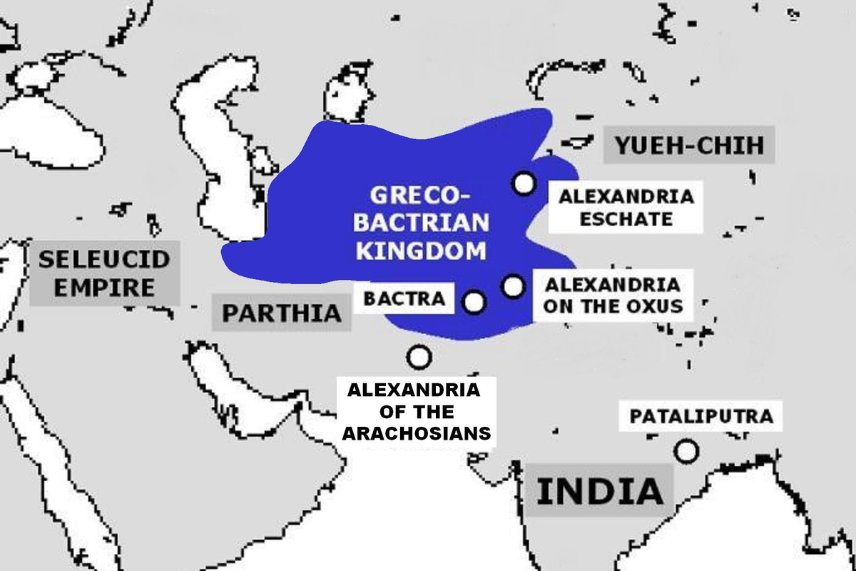 Греко-Бактрийское государство на карте