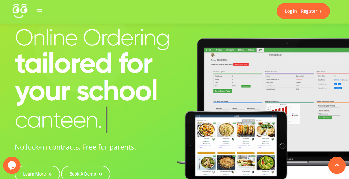 Вот тут как раз видно: на маленьком экране (смартфон?) меню столовой, а на большом экране уже "моё", то что я вижу в программе на рабочем месте. Для родителей это все бесплатно, ну а школы за это платят, правда я не знаю сколько. Предположу, что по-австралийски негуманно. 