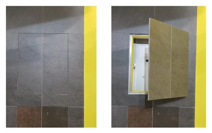 Люк под плитку в стене.