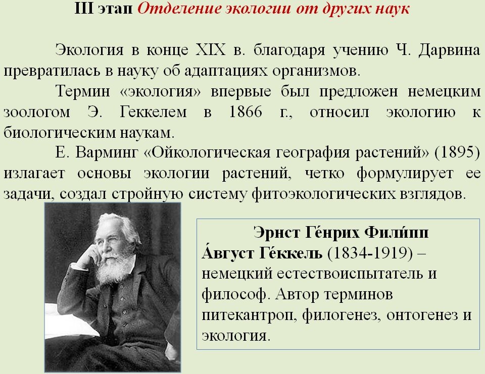 Термин экология в 1866 году