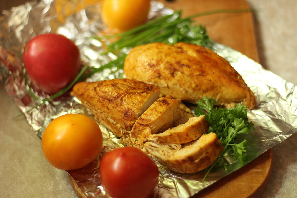 вот такая красивая запеченная грудка