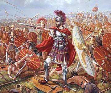 Иллюстрация. Римляне в бою.