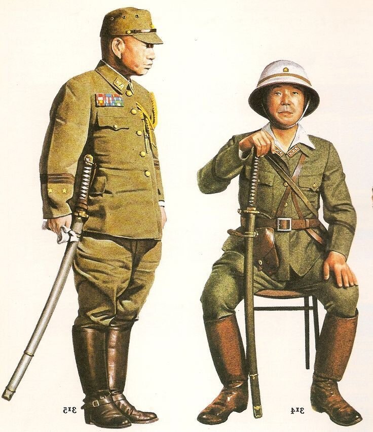 Униформа японских офицеров в годы ВОВ