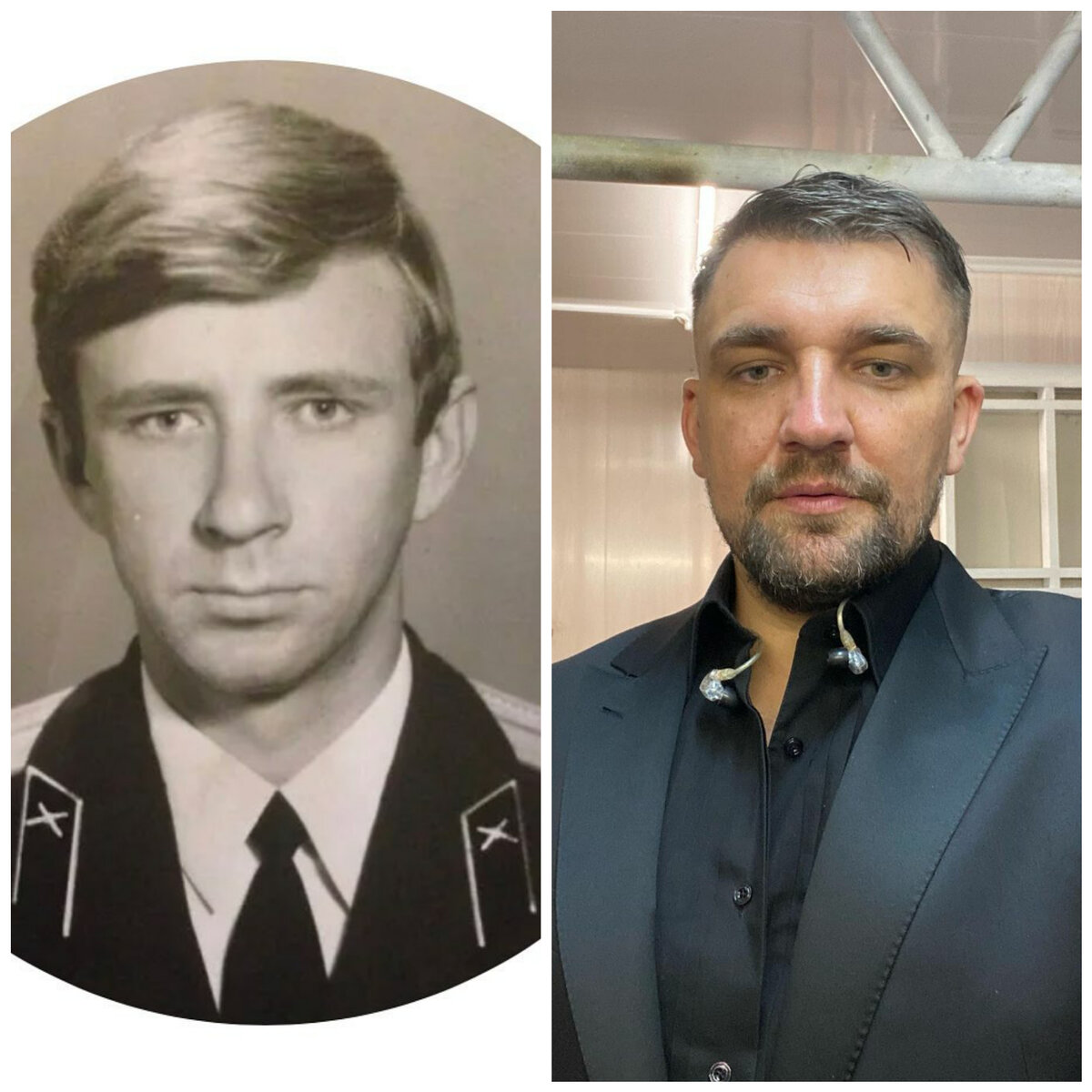 Слева отец Басты Михаил Вакуленко