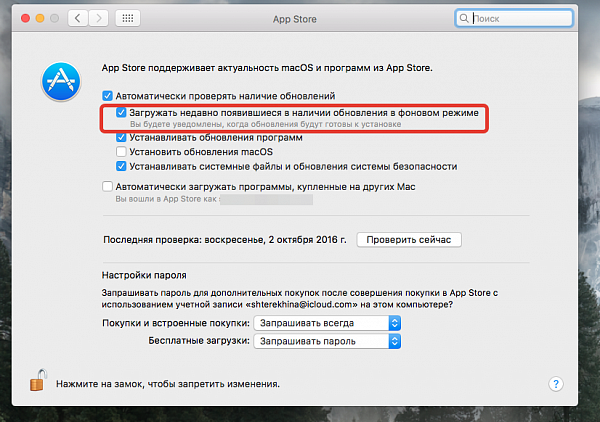 Фото: Автоматическое обновление MacOS системы