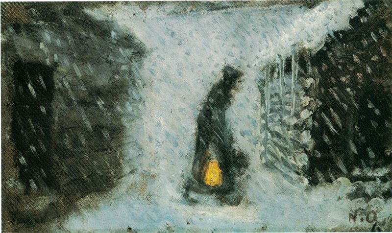 Женщина с фонарем. Н. Аструп.