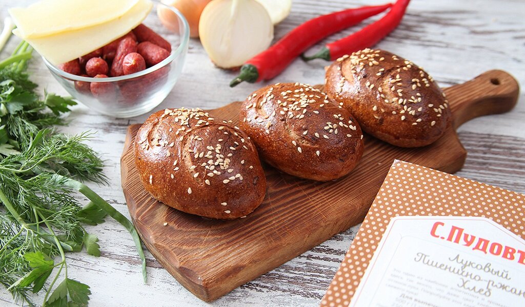 Для канала С.Пудовъ: Булочки из хлебной смеси "Луковый пшенично-ржаной хлеб"2 (отзыв)