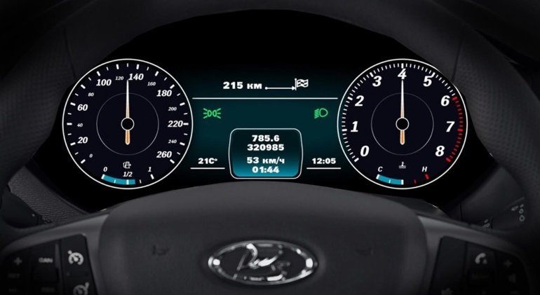 Для Lada Vesta и XRAY сделали полностью цифровую приборную панель
