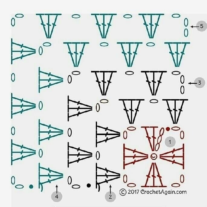 Бабушкин квадрат схема крючком плед 3д