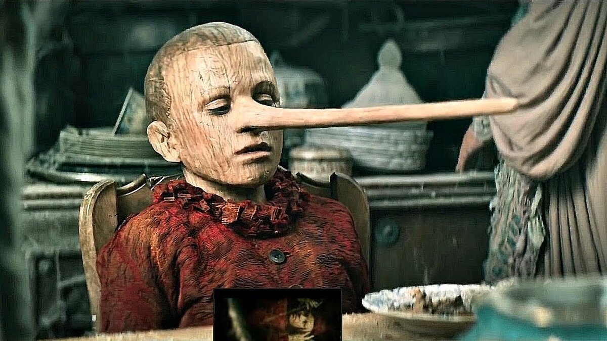 Пиноккио с длинным носом.