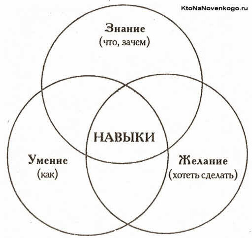 ЗУН - знание, умение, навыки. Есть еще одна ступень - это привычки. Доведение навыков до автоматизма. 