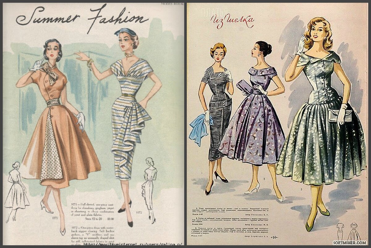 Безусловно, в СССР тоже были модные узкие юбки. Но суммарно их было меньше, в основном они были частью нарядных вечерних комплектов