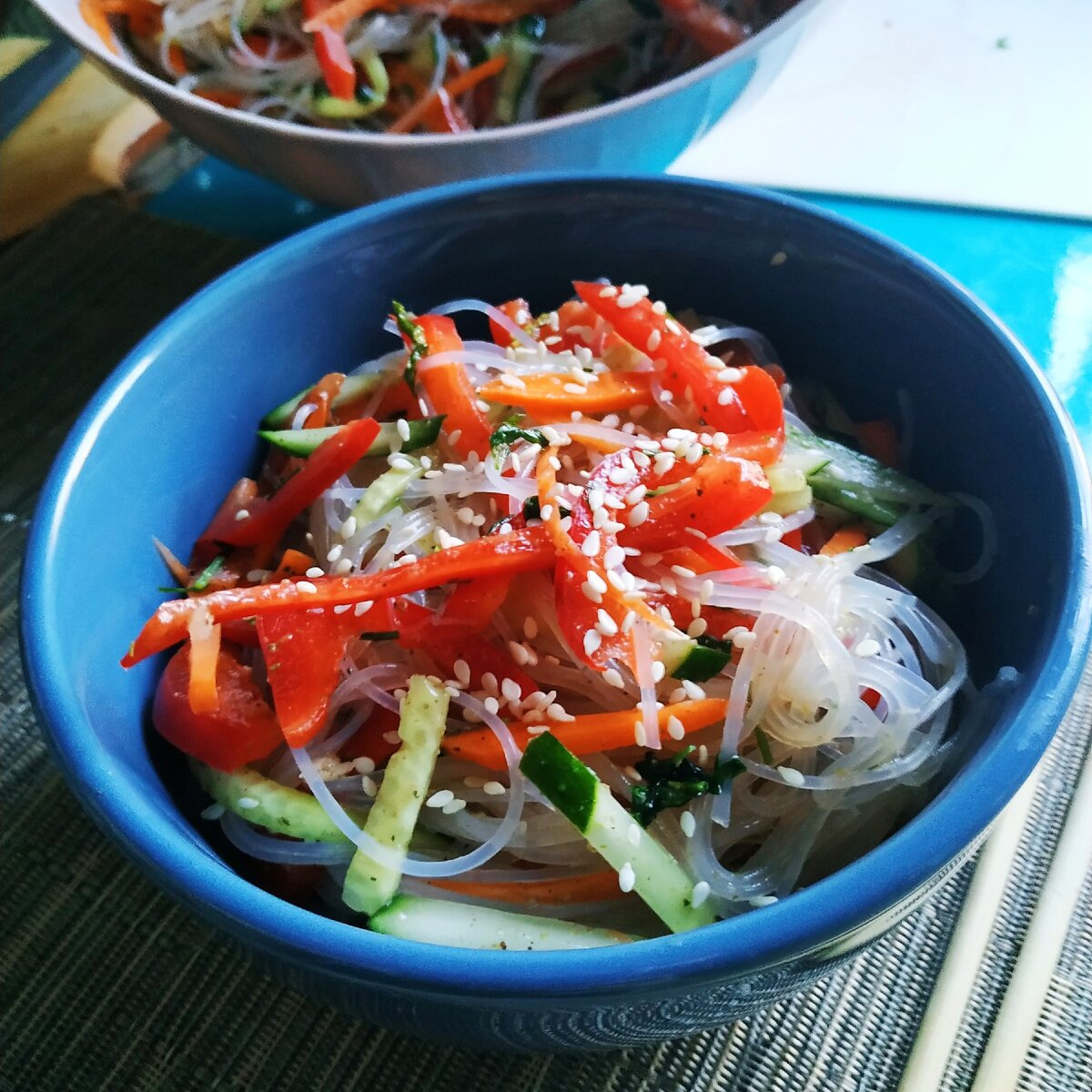 Салат фунчоза с курицей и овощами рецепт с фото по корейски с овощами