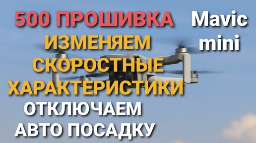 Как отключить авто посадку на Mavic mini при использовании 500 прошивки, а также изменить скоростные характеристики.