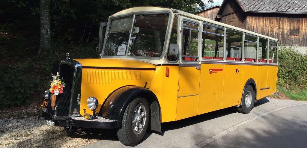 Почтовый автобус марки Саурер, 1950 год.