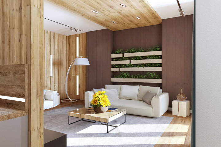 Продуманный интерьер гостиной